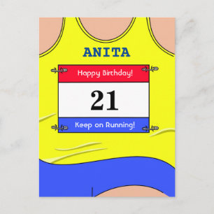 Carte Postale Coureur jaune