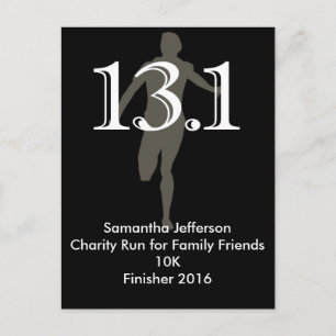 Carte Postale Coureur personnalisé 13.1 Demi-marathon Keepsaké