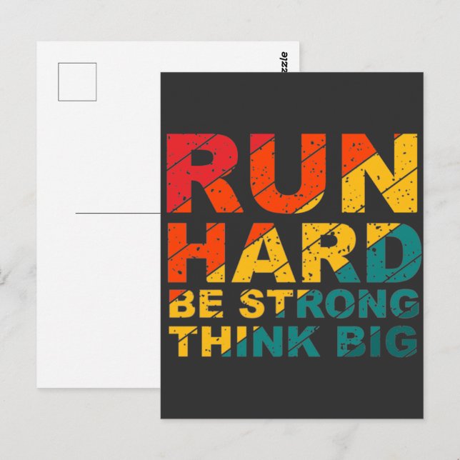 Carte Postale Courez fort, soyez fort, pensez grand (Devant / Derrière)