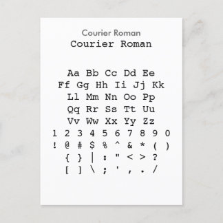 Carte Postale Courier Roman - Feuille d'échantillonnage de polic