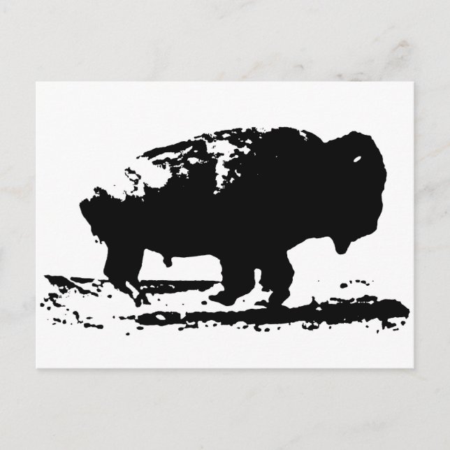 Carte Postale Courir Buffalo Bison Pop Art (Devant)