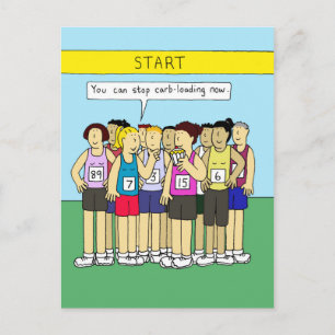Carte Postale Courir l'Humour pour ses carbes de manger