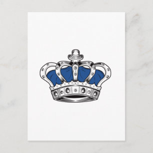 Carte Postale Couronne - Bleu 