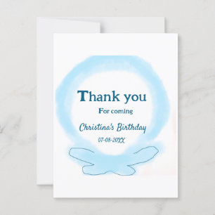 Carte Postale Couronne bleue florale aquarelle merci d'être venu
