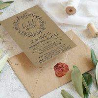 Couronne de Laurier Rustique en Papier Kraft Invit