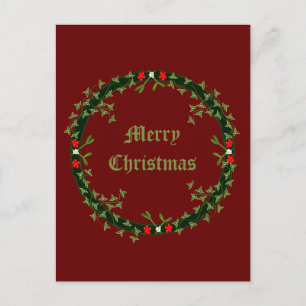 Carte Postale Couronne de Noël gothique personnalisée