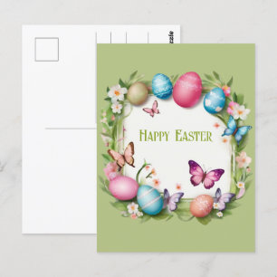 Carte Postale Couronne de Pâques : Joyeuses Pâques -