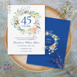 Carte Postale Couronne de roses 45e 65e Anniversaire de mariage 