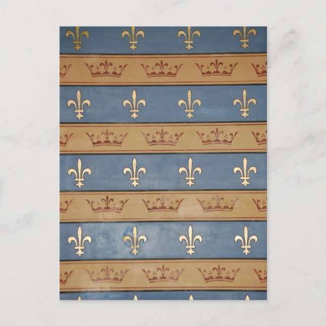 Carte Postale couronne paris & fleur de lis (Devant)