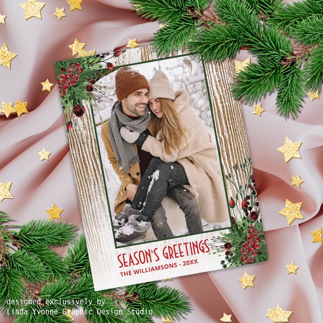 Carte Postale Couronne personnalisée et planches de bois de ferm (Créateur téléchargé)