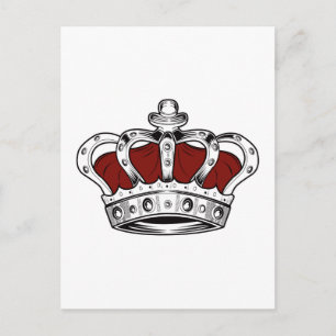 Carte Postale Couronne - Rouge