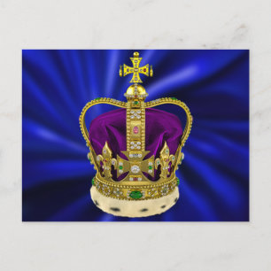 Carte Postale Couronne St Edwards avec fourrure