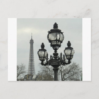 Carte Postale Courrier de lampe de Paris et scène de Tour Eiffel