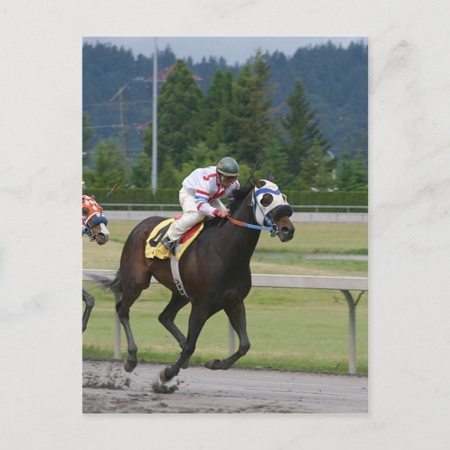Carte Postale Course à cheval (Devant)