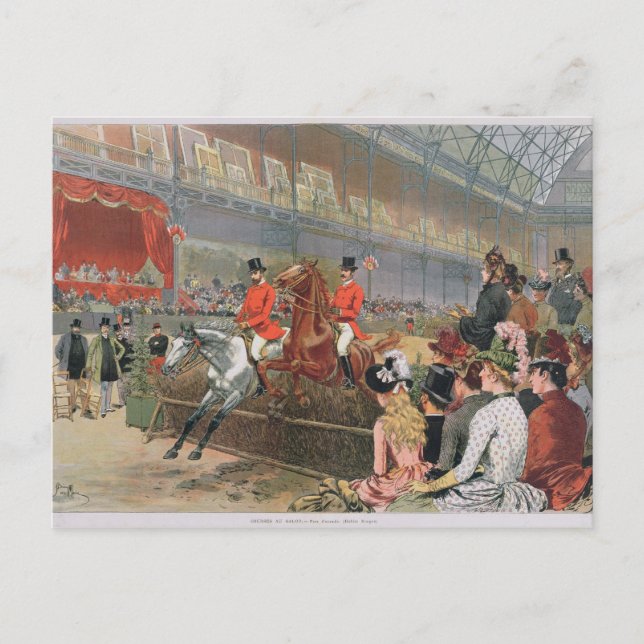 Carte Postale Course à cheval, 1886 (Devant)