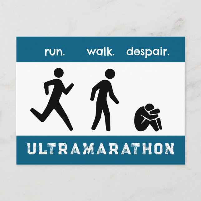 Carte Postale Course Bleue. Marche. Désespoir. Silhouette Pictog (Devant)