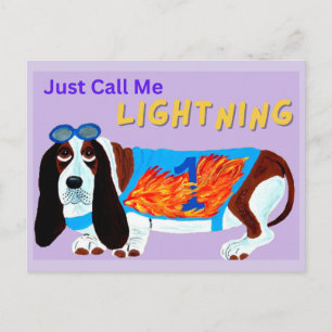 Carte Postale Course de Basset Hound APPELLEZ-MOI SIMPLEMENT L'É