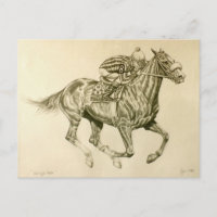 Carte postale Course de cheval