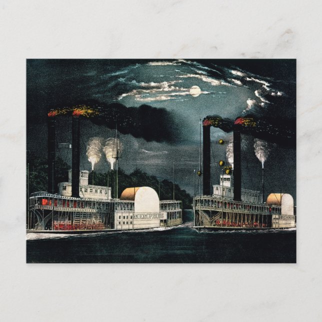 Carte Postale Course de minuit sur le Mississippi (Devant)