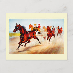 Carte Postale Course hippique art vintage
