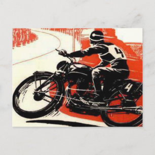 Carte Postale Course moto vintage