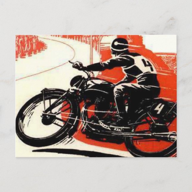 Carte Postale Course moto vintage (Devant)