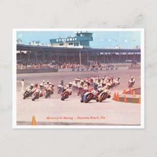 Carte Postale Course vintage de moto à Daytona Beach Floride