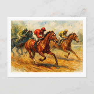 Carte Postale Courses de chevaux, 