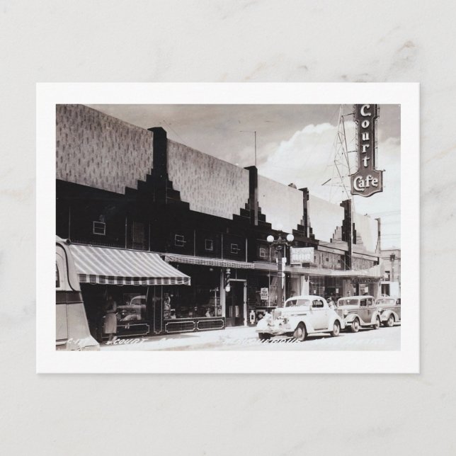 Carte Postale Court Cafe, Albuquerque, Nouveau-Mexique Vintage (Devant)