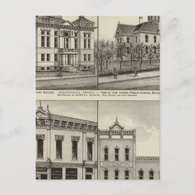 Carte Postale Court House, Kansas (Devant)