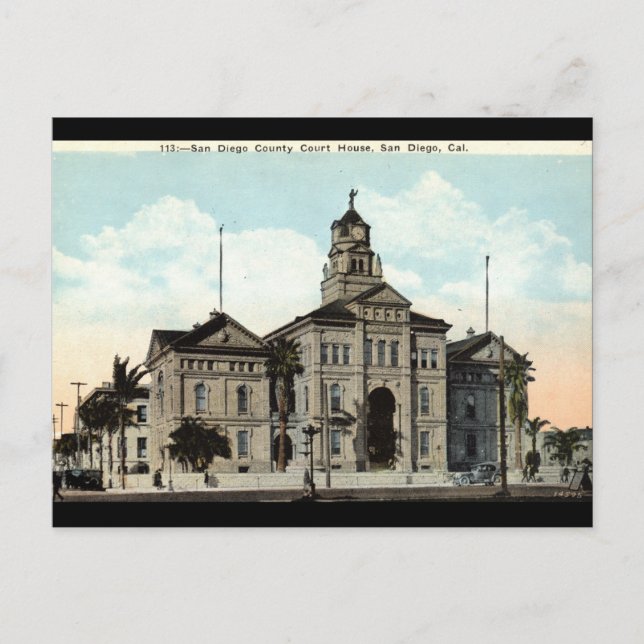 Carte Postale Court House San Diego California 1921 (Devant)