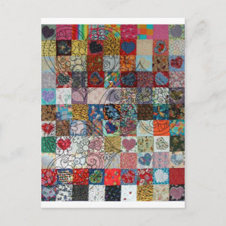 Carte Postale courtepointe avec coeur