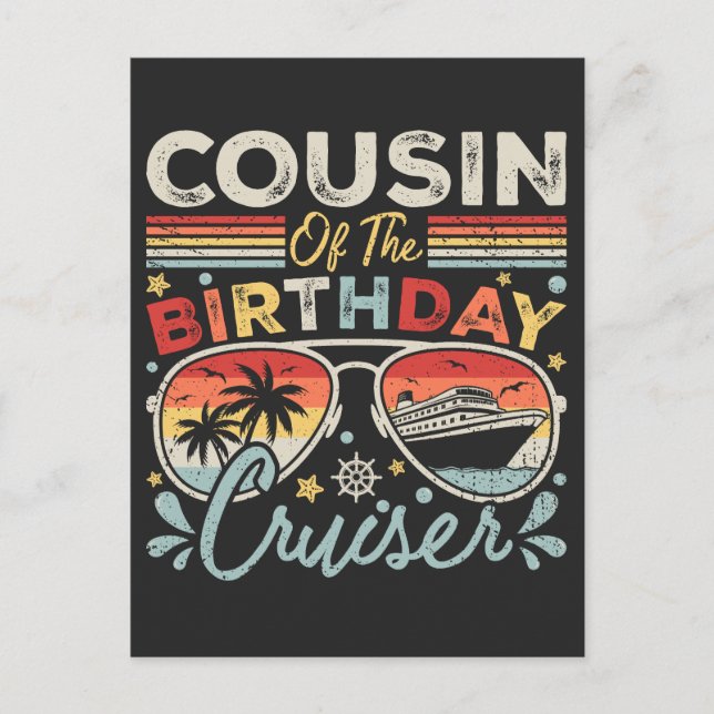 Carte Postale Cousin du Vacancier de l'anniversaire de croisière (Devant)