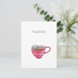 Carte Postale Couteau Tea Bag Illustration Cup of Tea Support Ca