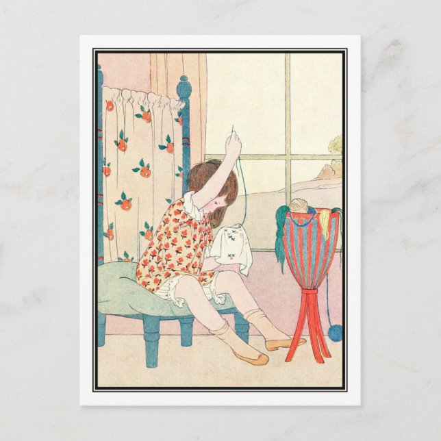 Carte Postale Couture de fille Art déco par H. Willebeek Le Mair (Devant)
