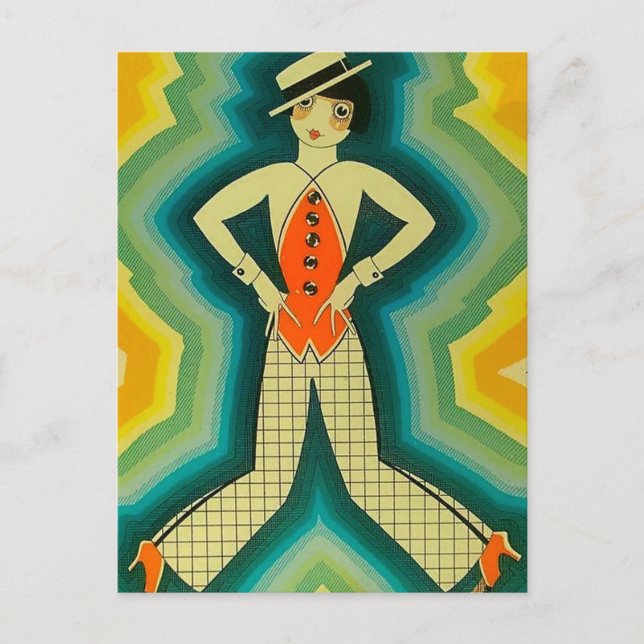 Carte Postale Couverture Art Déco "Danseuse" par Jose Carlos (Devant)