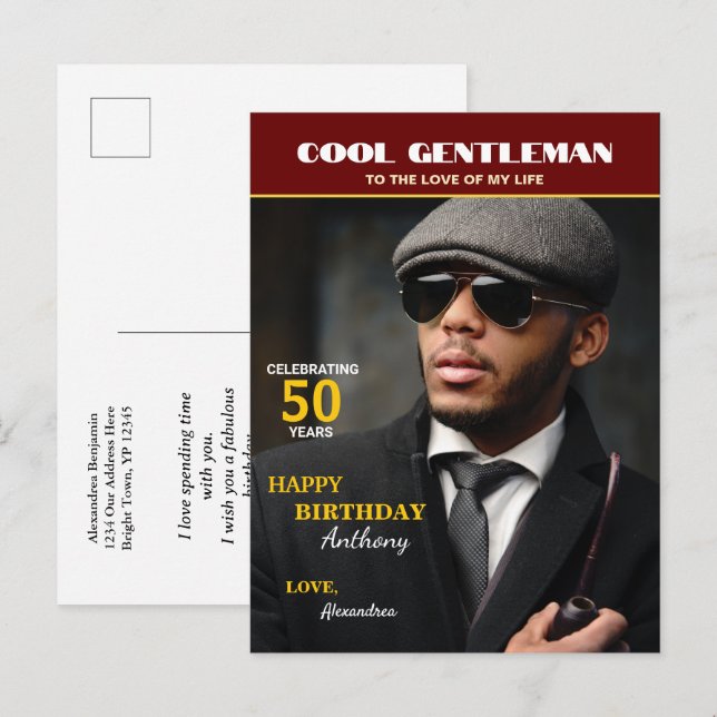 Carte Postale Couverture de magazine de photo d'anniversaire Per (Devant / Derrière)