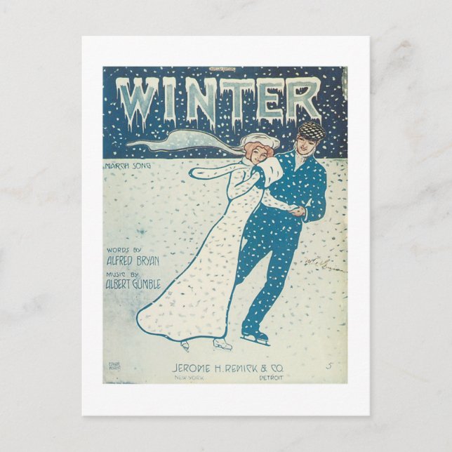 Carte Postale Couverture du livre de musique d'hiver (Devant)