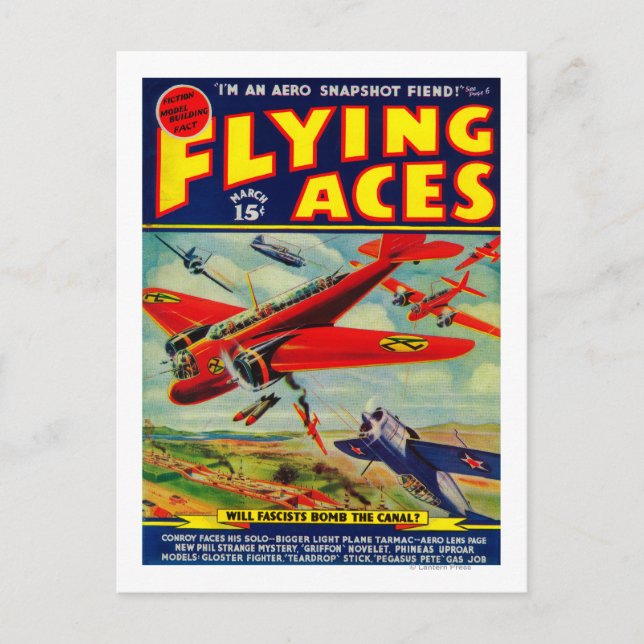 Carte Postale Couverture du magazine Flying Aces 3 (Devant)