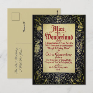 Carte Postale Couvertures de livre d'Alice au pays des merveille