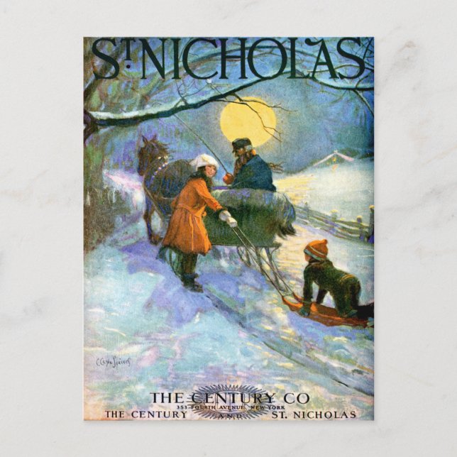 CARTE POSTALE COVERART vintage "MOONLIGHT SLEIGHRI (Devant)