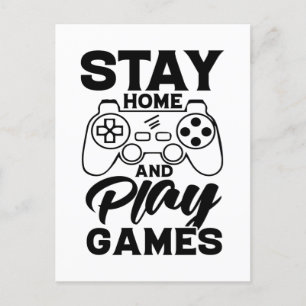 Carte Postale COVID 19 Cadeau Gamer de quarantaine - Restez à la