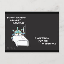 Carte postale COVID #2 d'une série de l'artiste Da