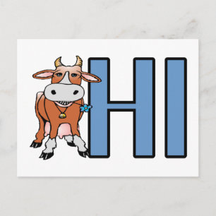 Carte Postale Cow Hi