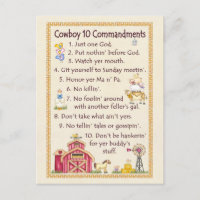Cowboy 10 Commandments - Fun de ferme