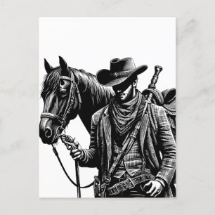 Carte Postale Cowboy à cheval illustration de l'art occidental