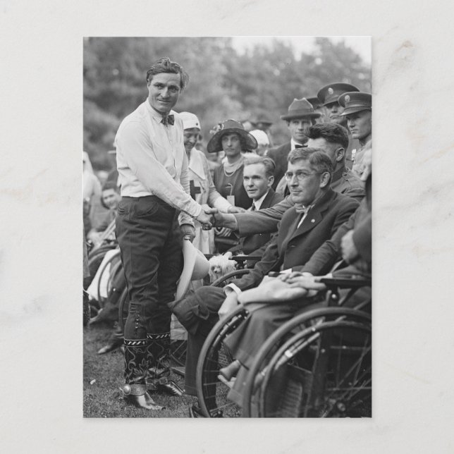 Carte Postale Cowboy à la Maison Blanche, 1925 (Devant)
