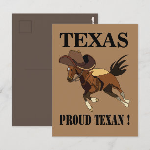 Carte Postale Cowboy Casquette Horse Fier Texan Texas