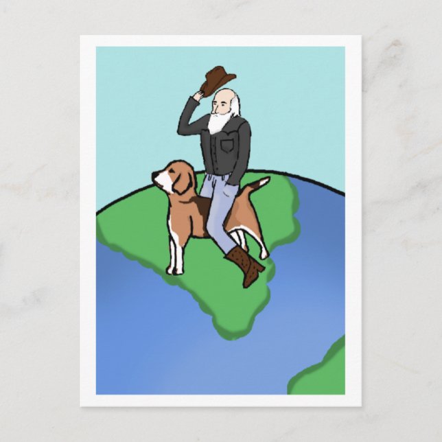 Carte Postale Cowboy Darwin sur "Le Beagle" (Devant)