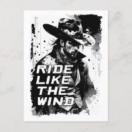 Carte Postale Cowboy Dire Voyage Comme Un Vent Illustration Art